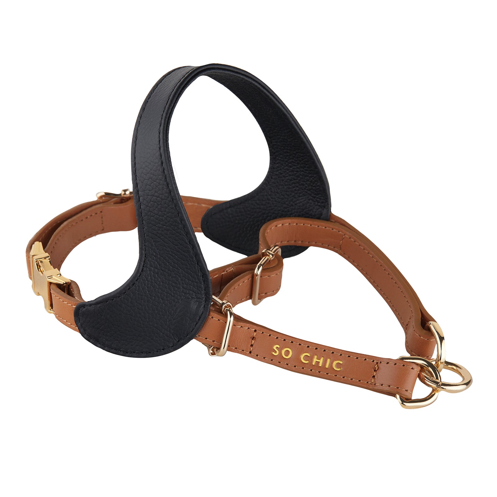 Harnais De Poitrine Luxe Monobloc Diplomate - Marron/noir - Anatomique COB - Neuf Pour Chien