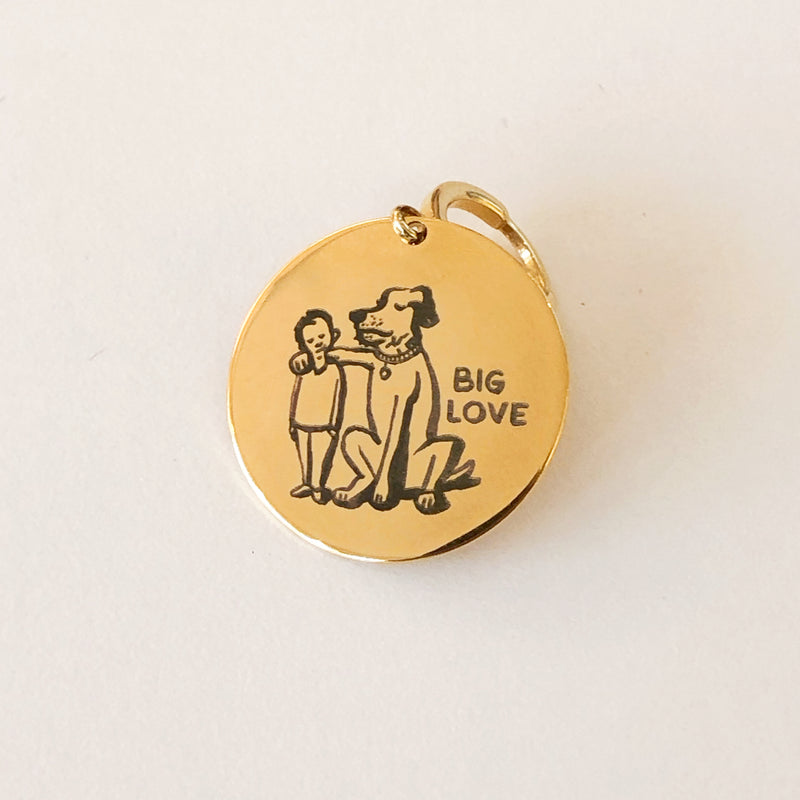 Golden dog medal - "Big Love"-Petsochic